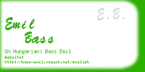 emil bass business card